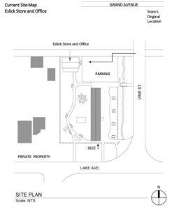 Sketch map of current site of the Eslick Store and Office 